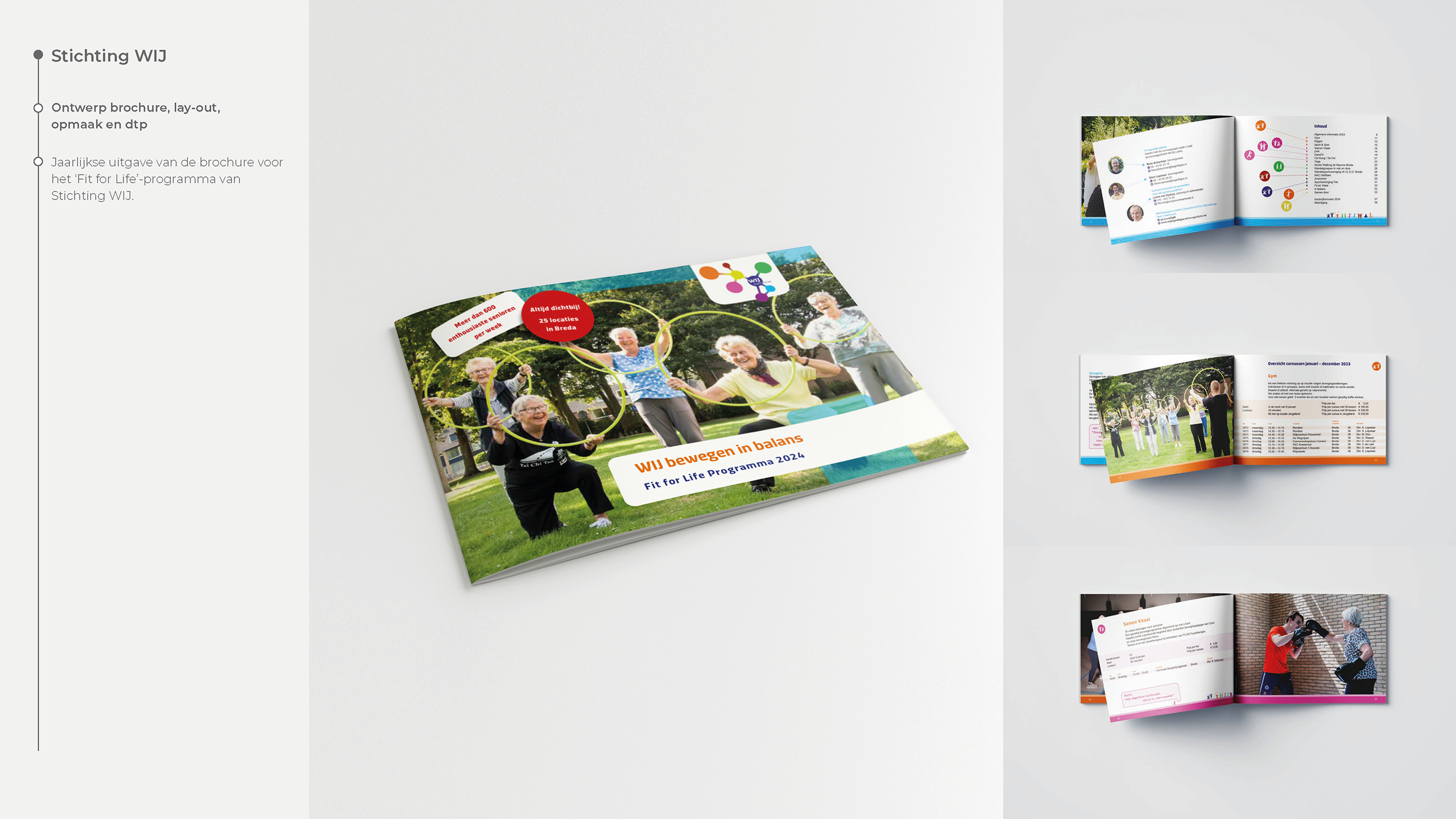 Stichting WIJ ontwerp en opmaak programmaboekje Fit for Life brochure