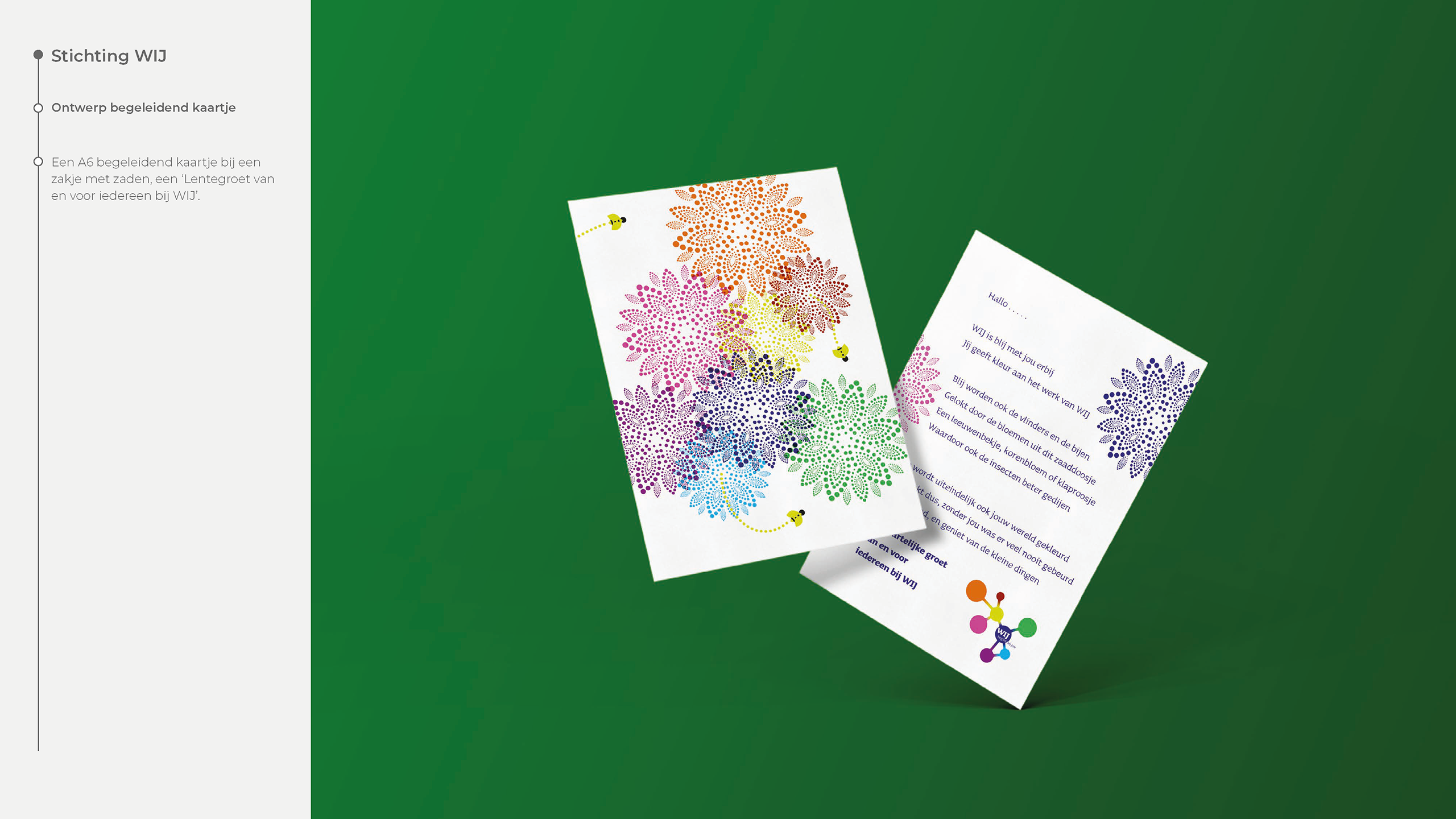 Stichting WIJ ontwerp begeleidend kaartje Lentegroet